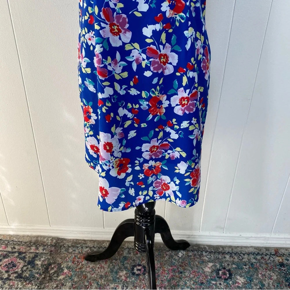 Yumi Kim Blue Floral Shift Dress Size Medium Exposed Zip Love Potion Mini #DR710 - Picture 10 of 15